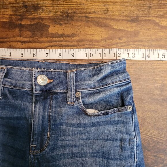 American Eagle Jeans 0 S Next Level Stretch Skinny Low Rise Medium Dark - Picture 7 of 12